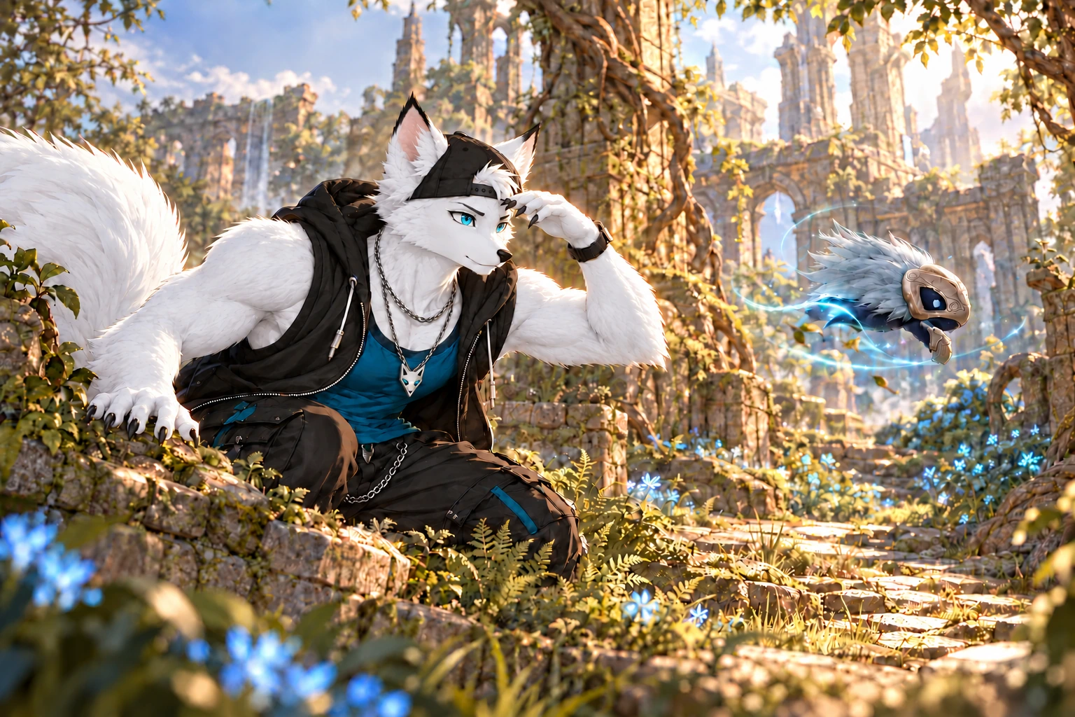 Zero searching ancient ruins for a wind spirit.